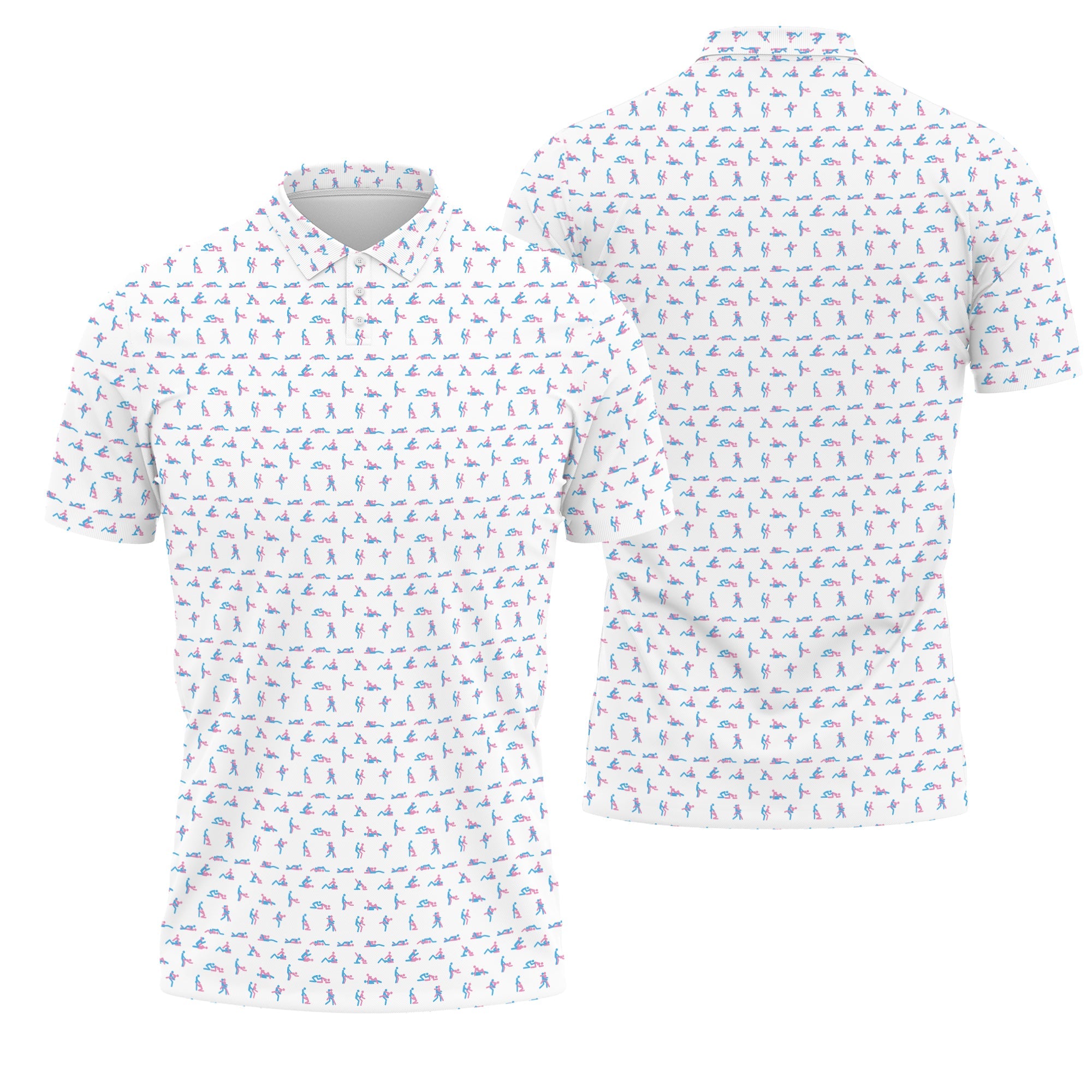Stick Figure S-e-x Ed Polo Shirt – Funny Golf Polo for Men, Father's Day Gift, Breathable Athletic Menswear