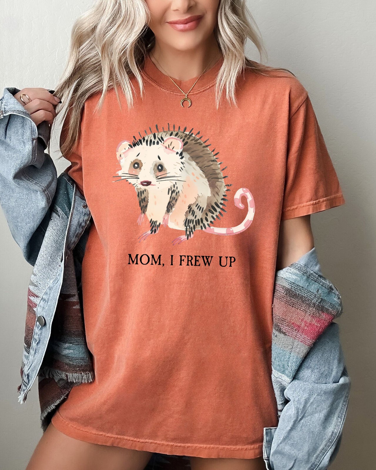 Mom, I Frew Up, Possum, Opossum, Cute, Aesthetic, Funny Shirt Comfort Colors Tee