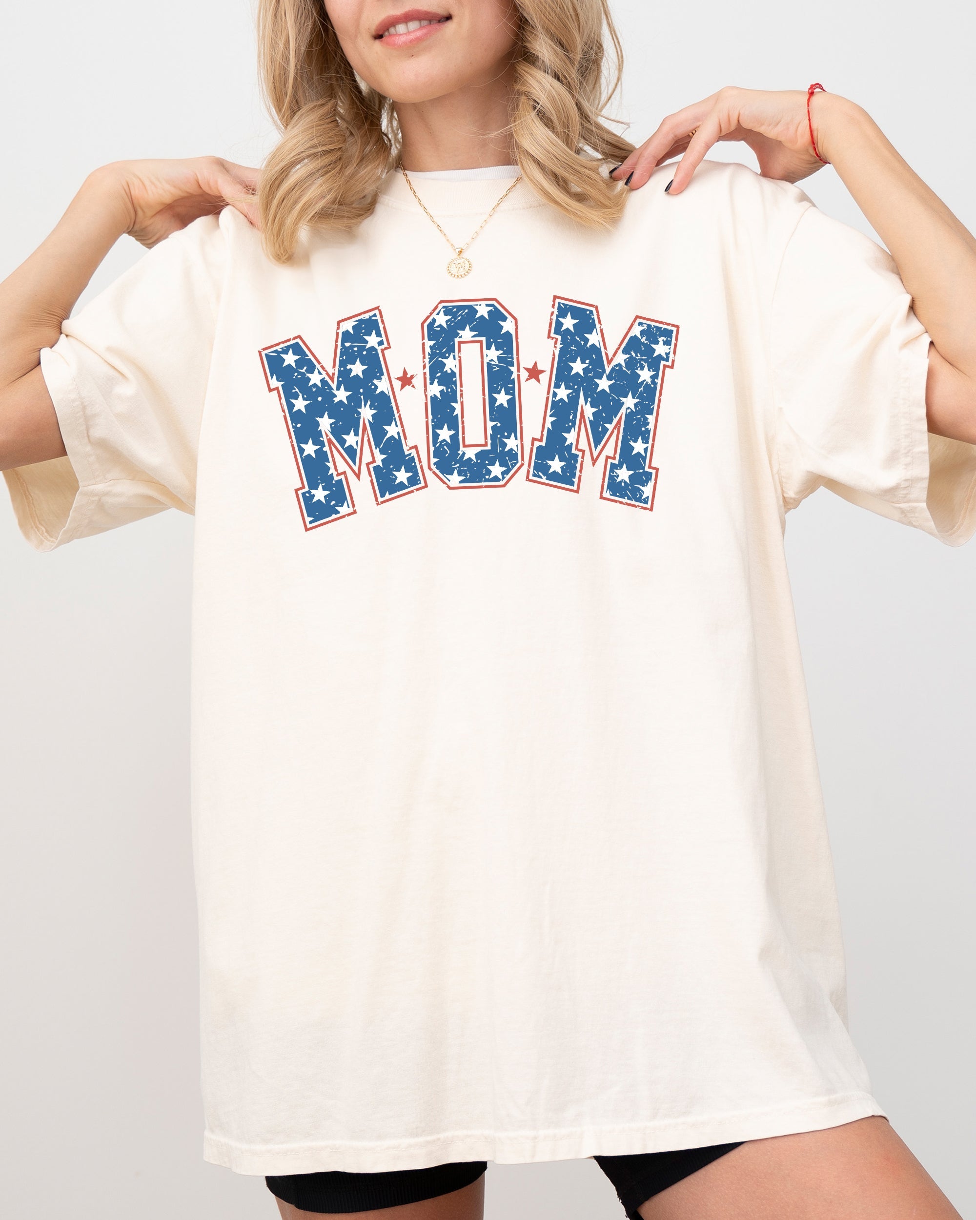 Mom USA Patriotic Fourth Of July Independence Day Americana Edition Comfort Colors Tee