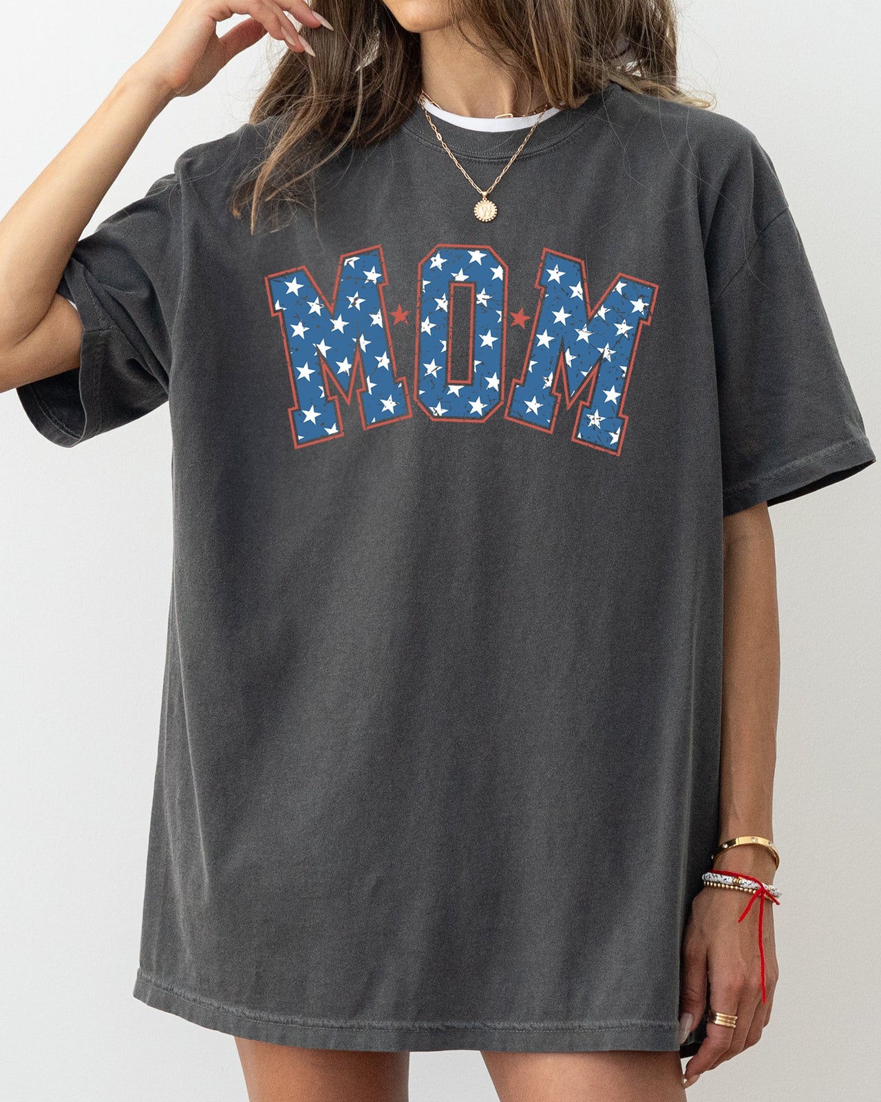 Mom USA Patriotic Fourth Of July Independence Day Americana Edition Comfort Colors Tee