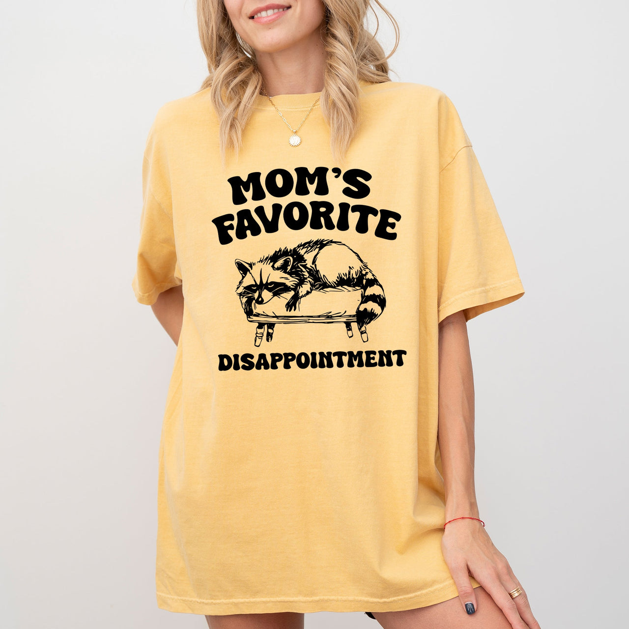 Mom's Favorite Disappointment Raccoon Meme Aesthetic Inside Joke Comfort Colors Tee