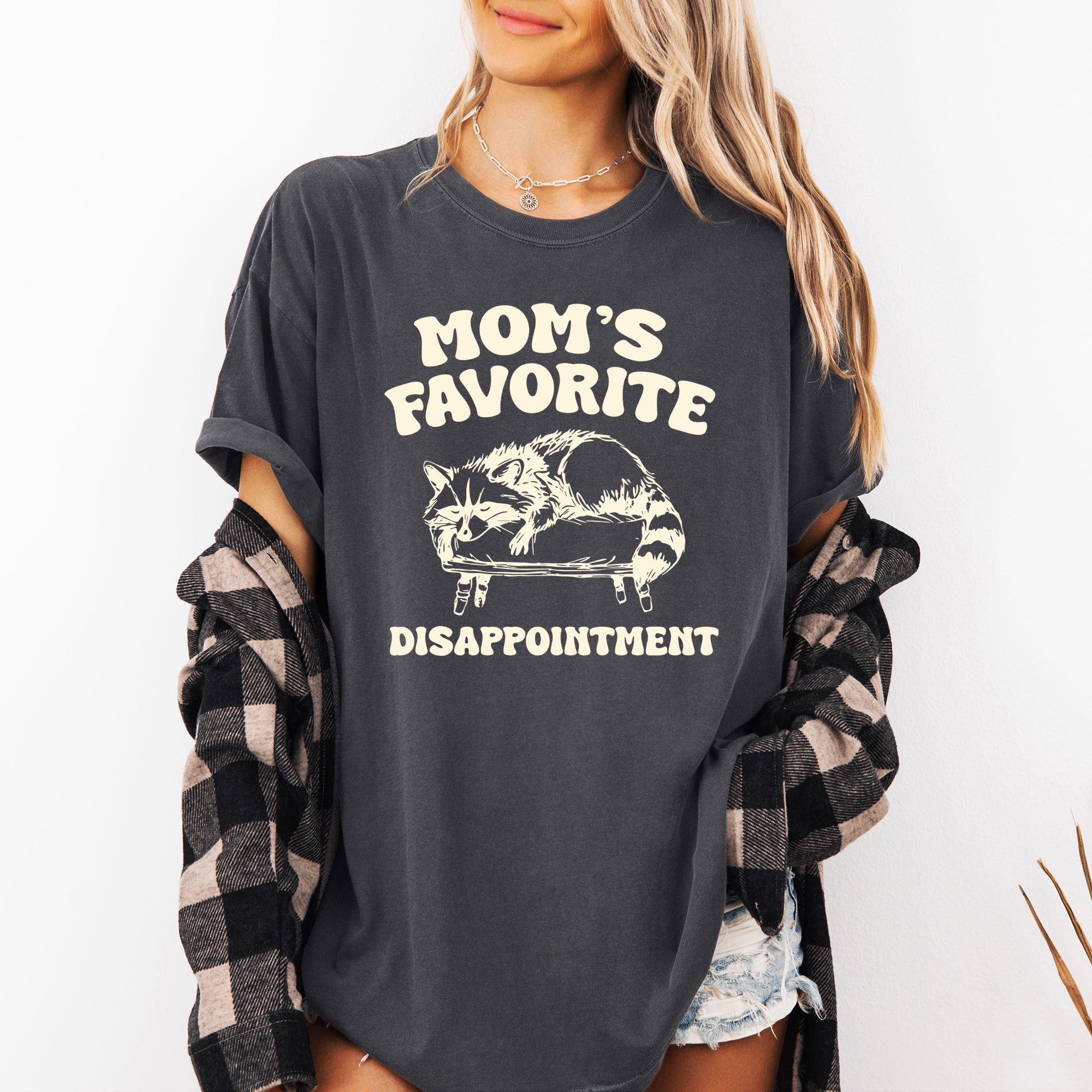 Mom's Favorite Disappointment Raccoon Meme Aesthetic Inside Joke Comfort Colors Tee