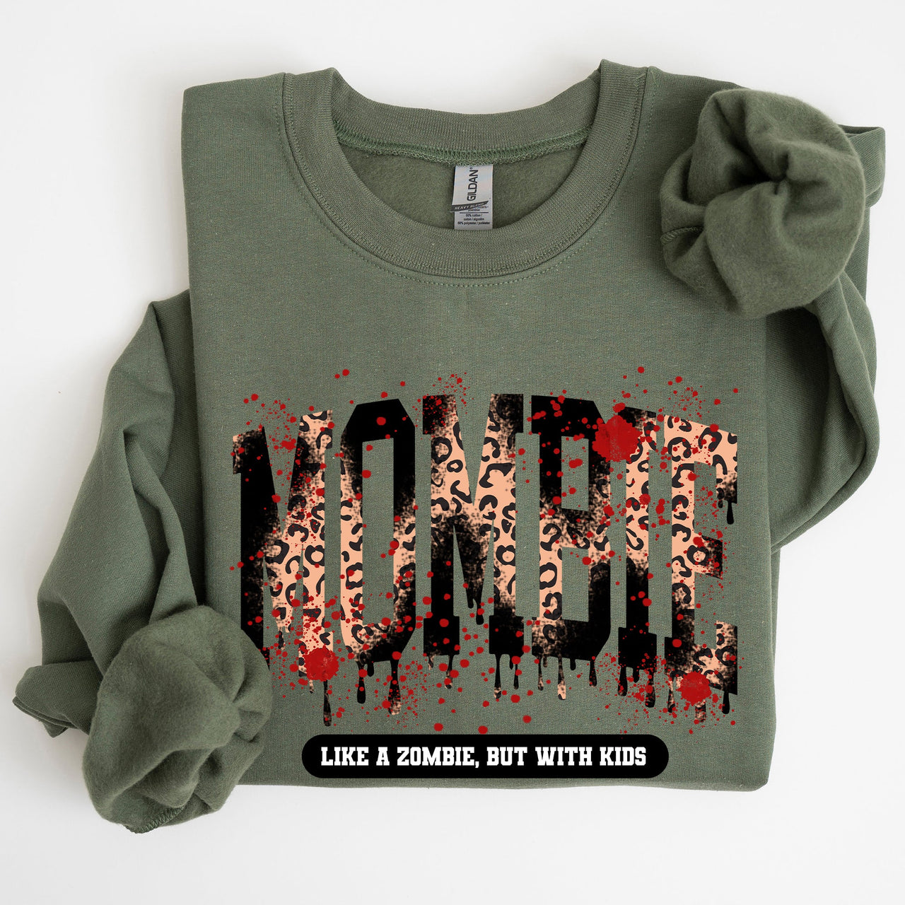 Mombie Like A Zombie But With Kids Halloween Spooky Mom Life Witch Graphic Sweatshirt