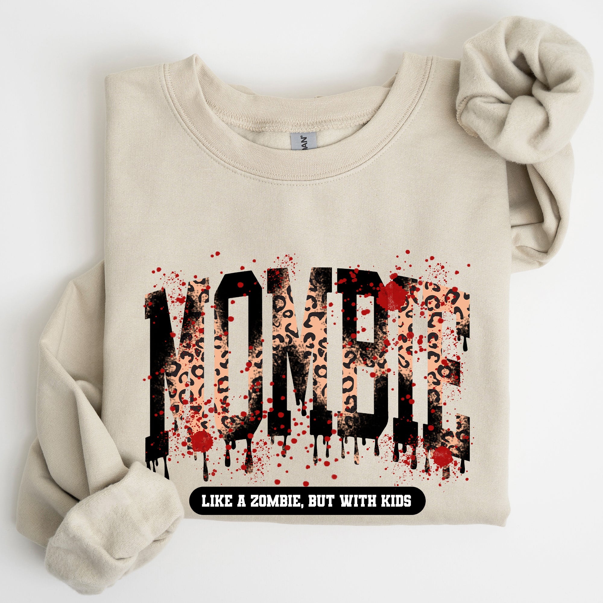 Mombie Like A Zombie But With Kids Halloween Spooky Mom Life Witch Graphic Sweatshirt