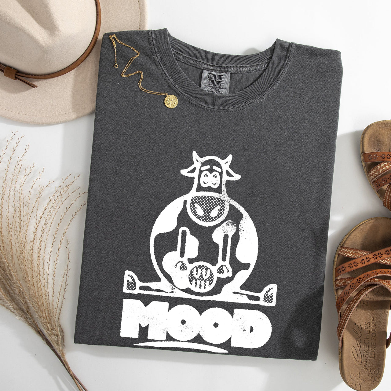 Moo'd Cow Moody Positive Mental Health Quote Encouraging Self Love And Kindness Comfort Colors Tee