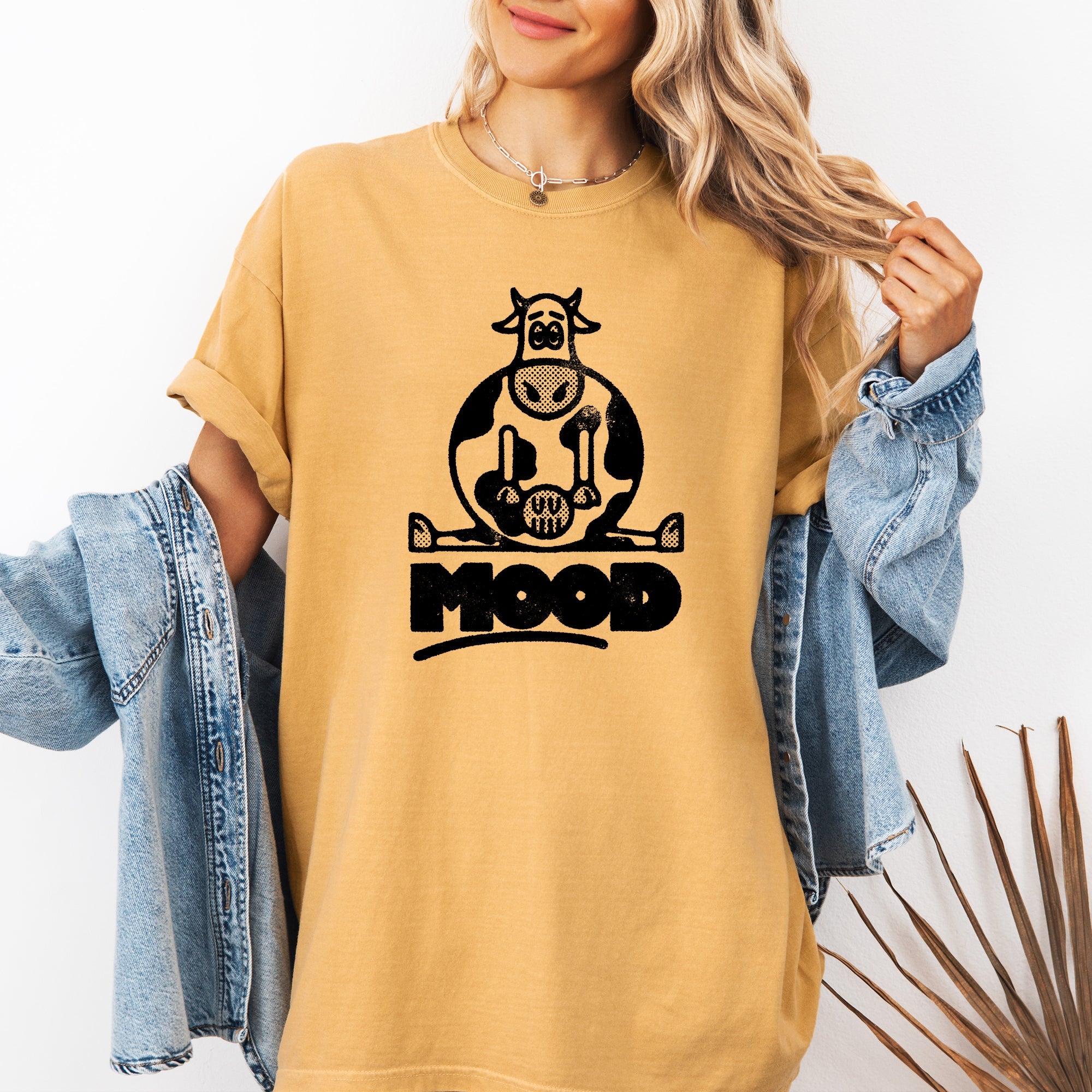 Moo'd Cow Moody Positive Mental Health Quote Encouraging Self Love And Kindness Comfort Colors Tee