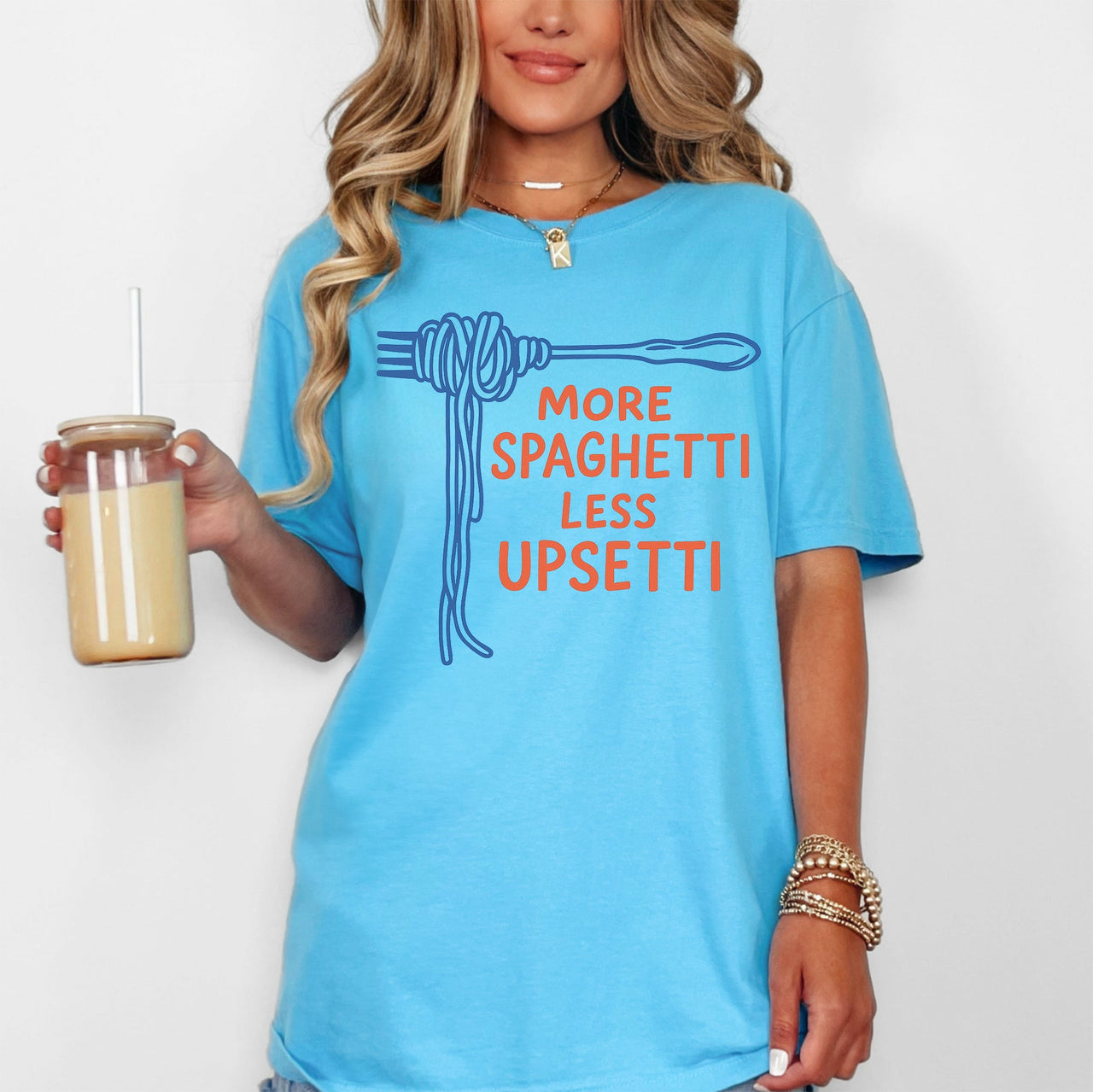 More Spaghetti, Less Upsetti A Playful Pasta Pun For Your Wardrobe Comfort Colors Tee