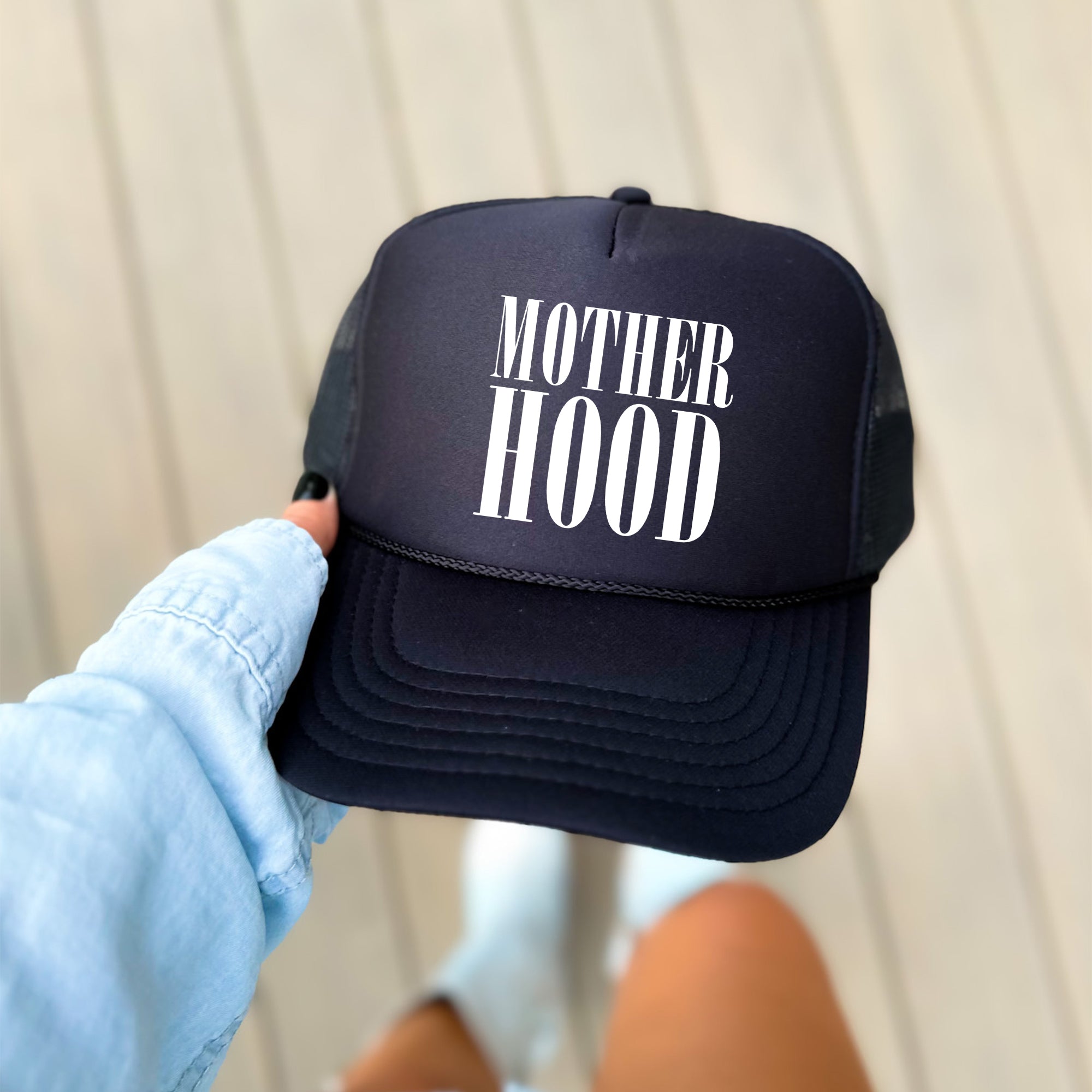 Mother Hood Sassy Funny Graphic Statement About Modern Motherhood Bold Humor Trucker Hat