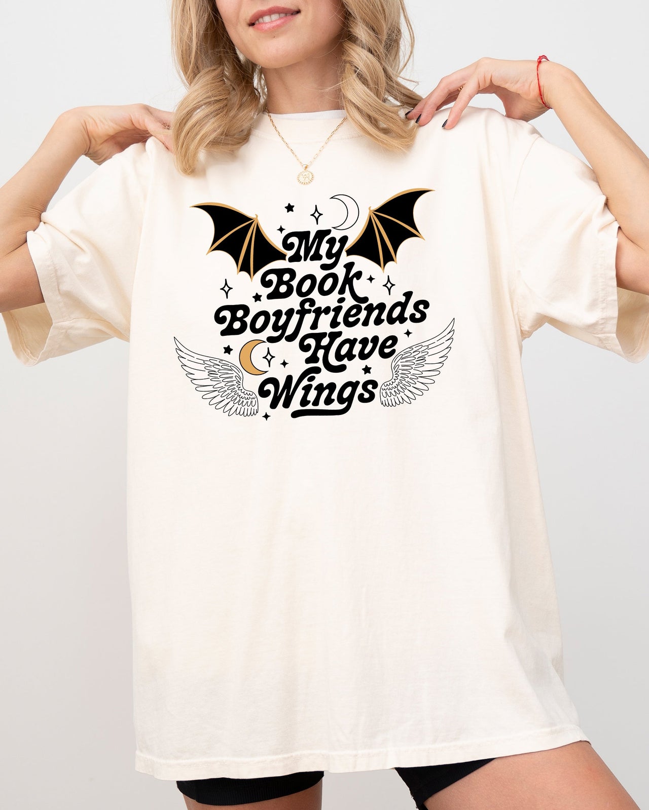 My Book Boyfriends Have Wings ACOTAR Bat Boys SJM Velaris Rhysand Azriel Cassian Comfort Colors Tee
