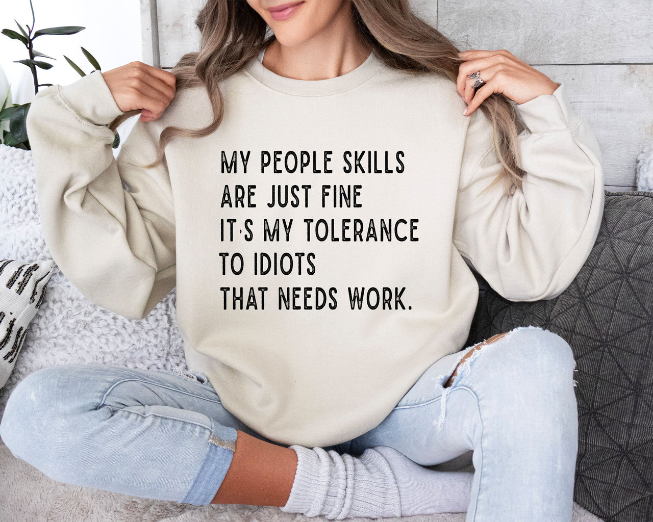 My People Skills Sarcastic College Humor Graphic Edition Bold Text Typography Style Sweatshirt