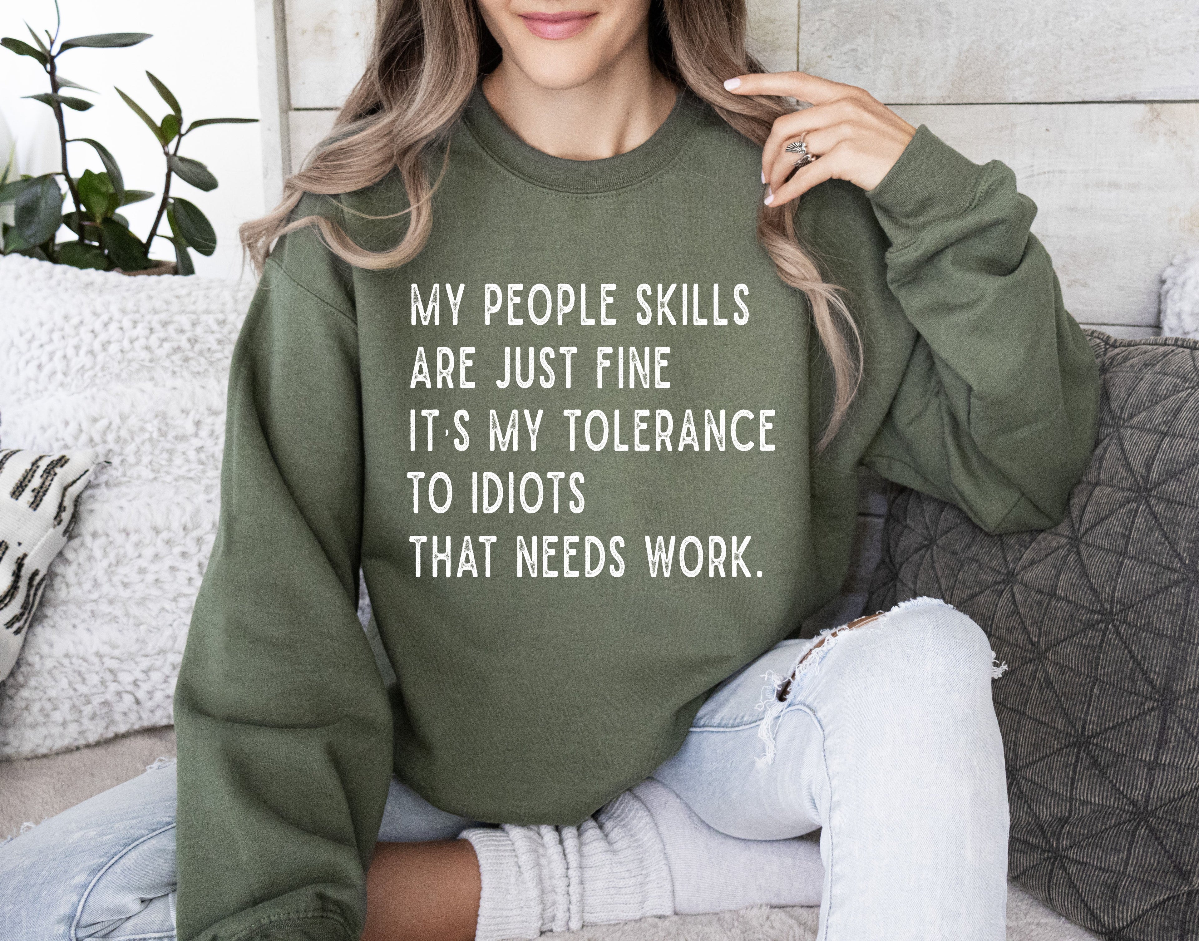My People Skills Sarcastic College Humor Graphic Edition Bold Text Typography Style Sweatshirt