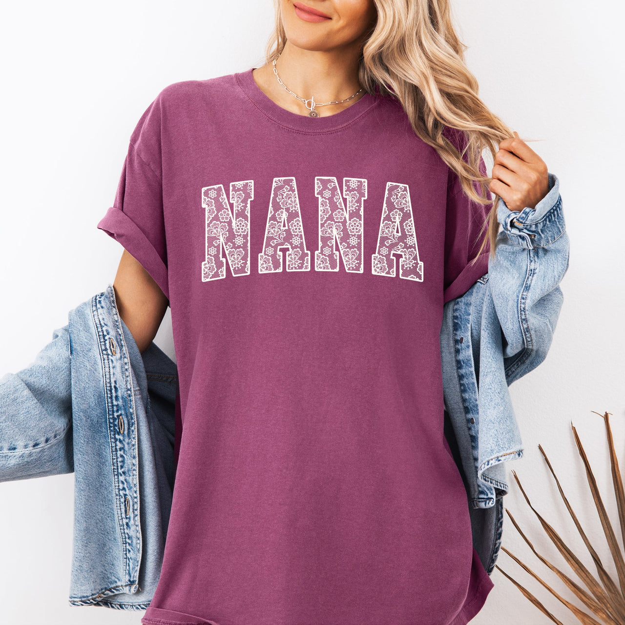 Nana, Faux Lace, Coquette, Varsity, Mother's Day T-Shirt Comfort Colors Tee Exclusive Limited Edition