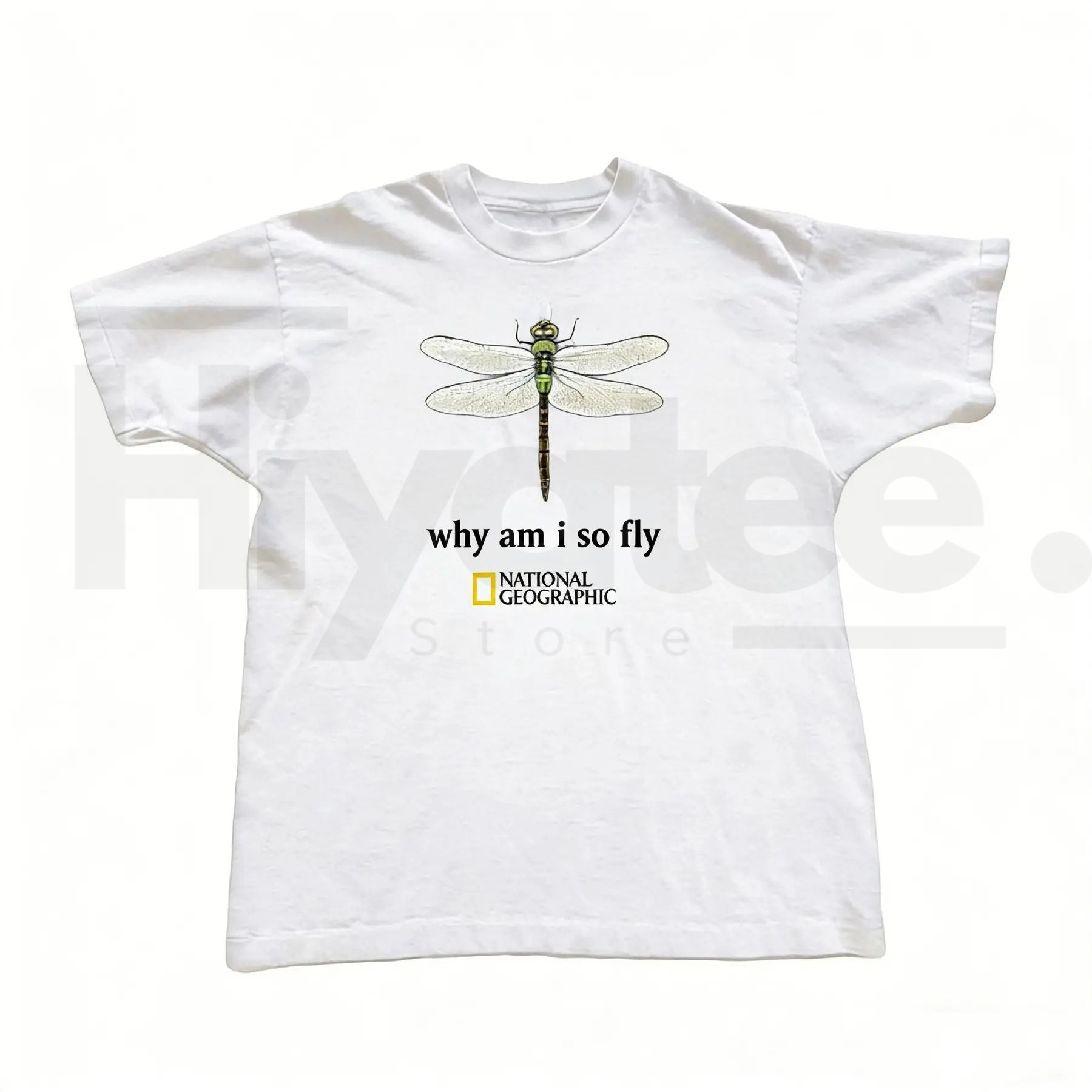 National Geographic Dragonfly Graphic Baby Tee – Y2K Aesthetic Crop Top