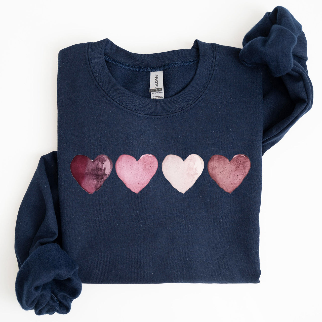Valentine Hearts Retro Edition Graphic Love Motif Vintage Script Quote Sweatshirt