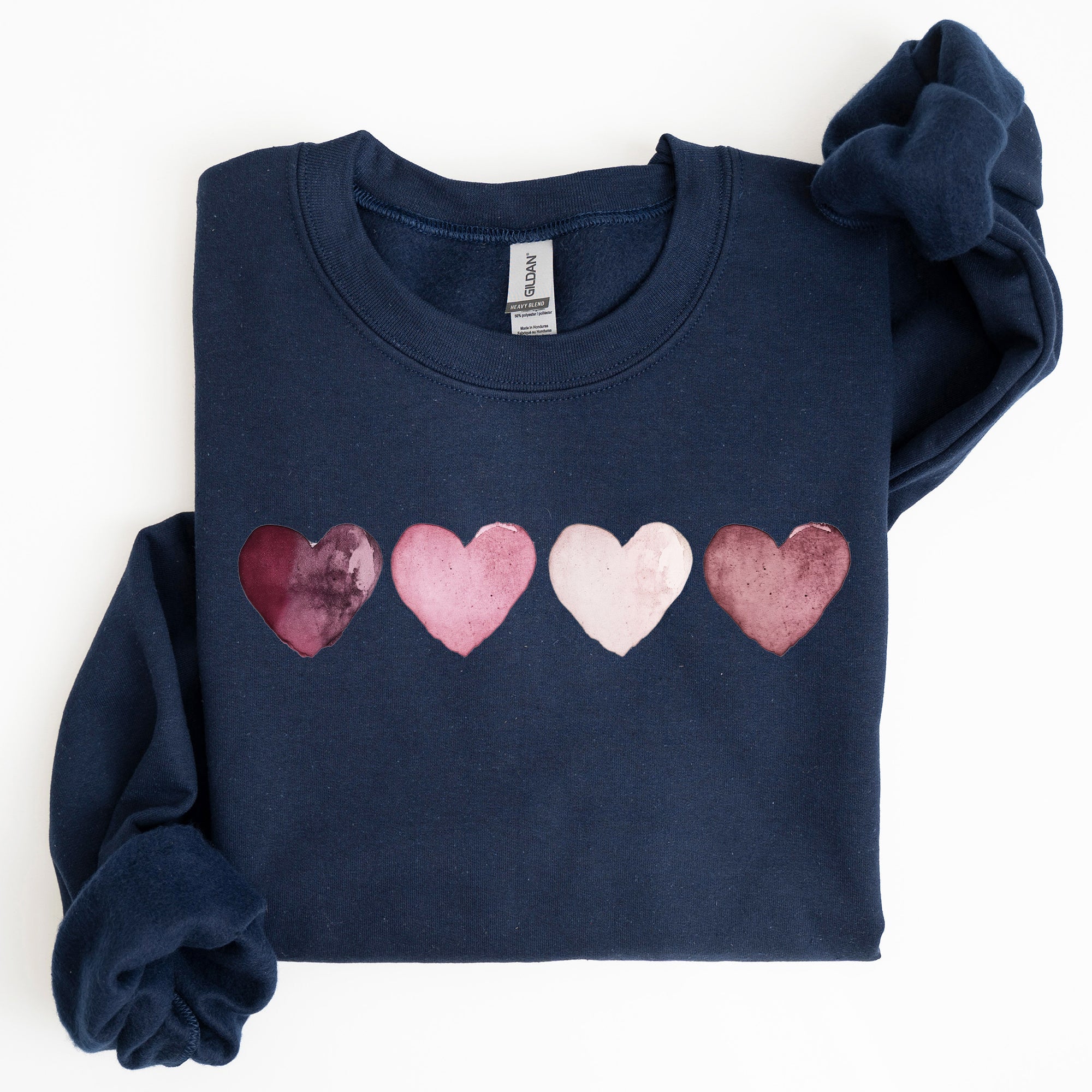Valentine Hearts Retro Edition Graphic Love Motif Vintage Script Quote Sweatshirt