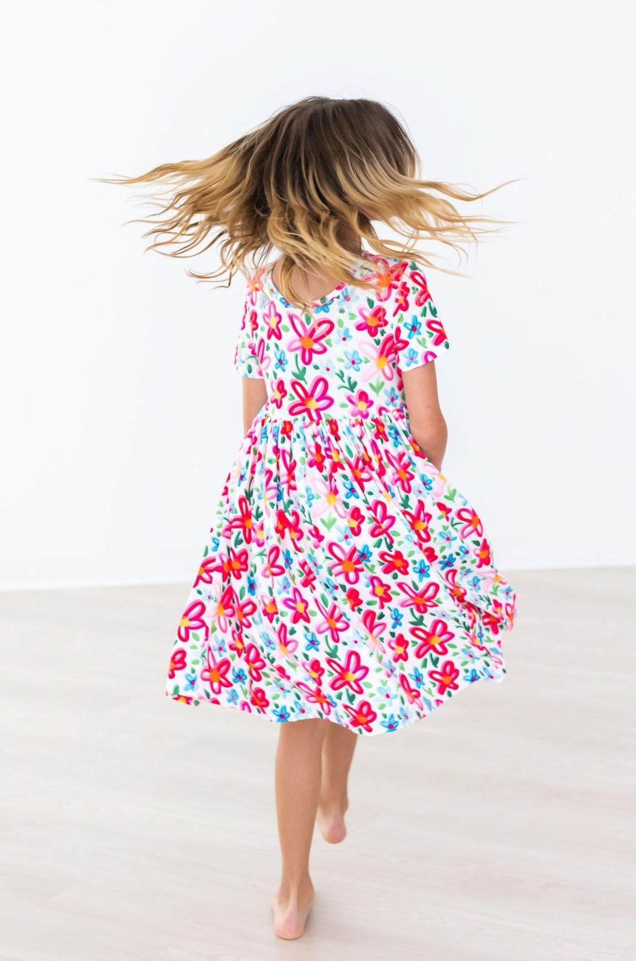 Neon Floral S/S Pocket Twirl Dress