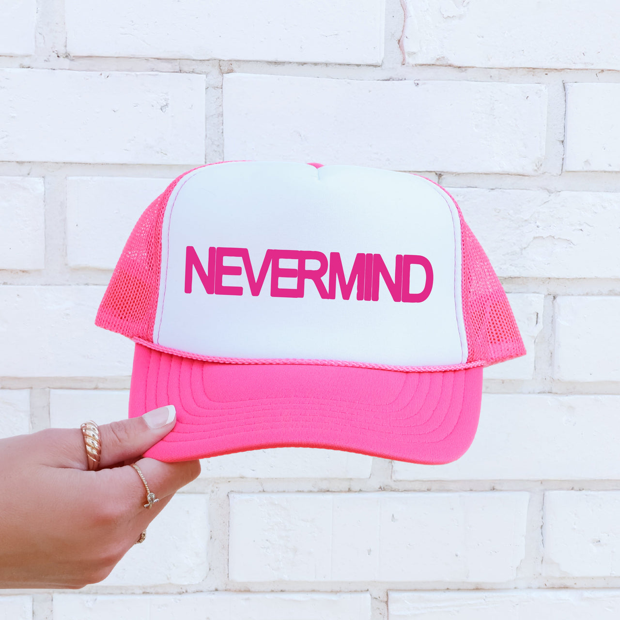 Nevermind, Sassy, Funny Statement For Bold Attitude Everyday Express Yourself Trucker Hat