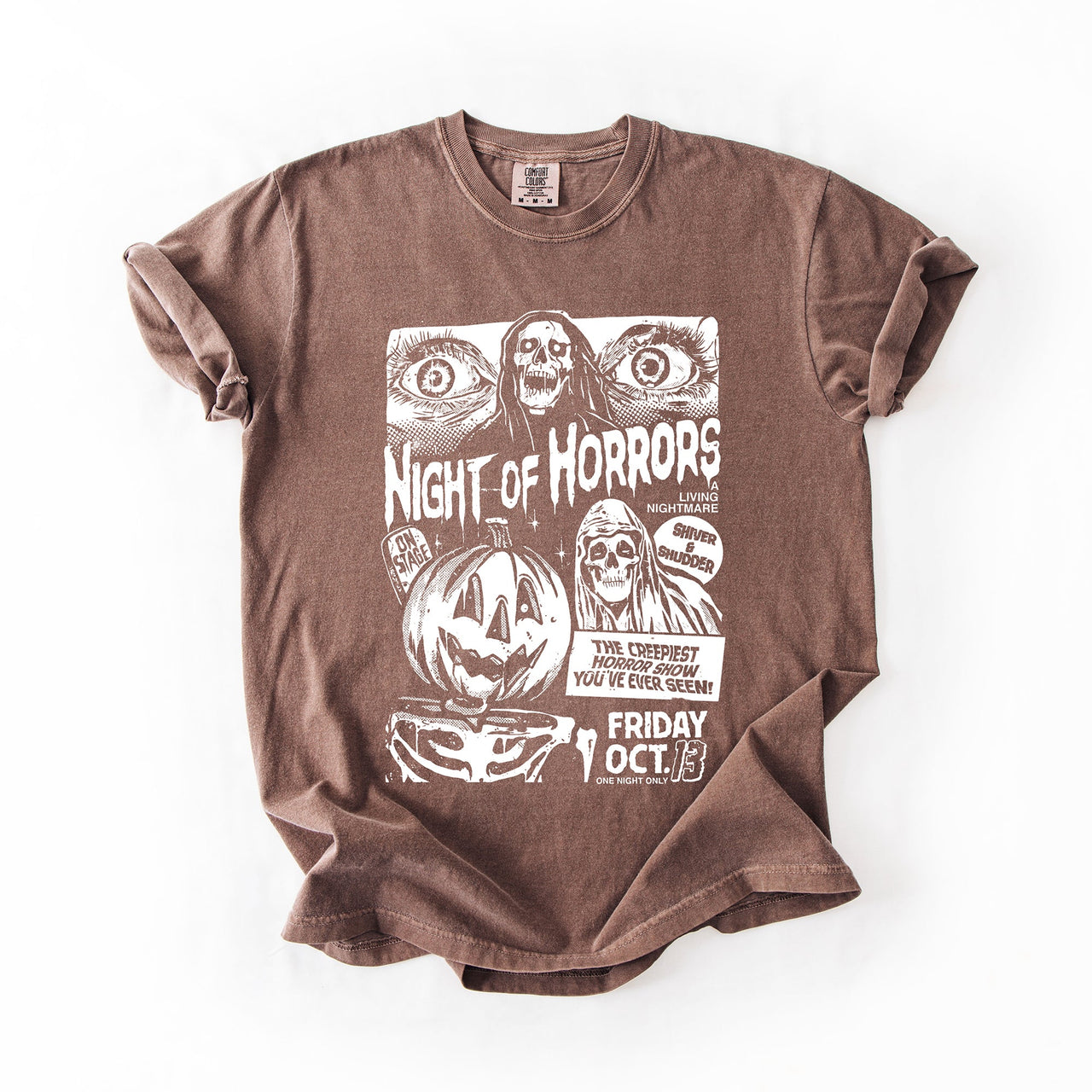 Night Of Horrors Halloween Spooky Scary Witch Midnight Monster Mash Edition Comfort Colors Tee