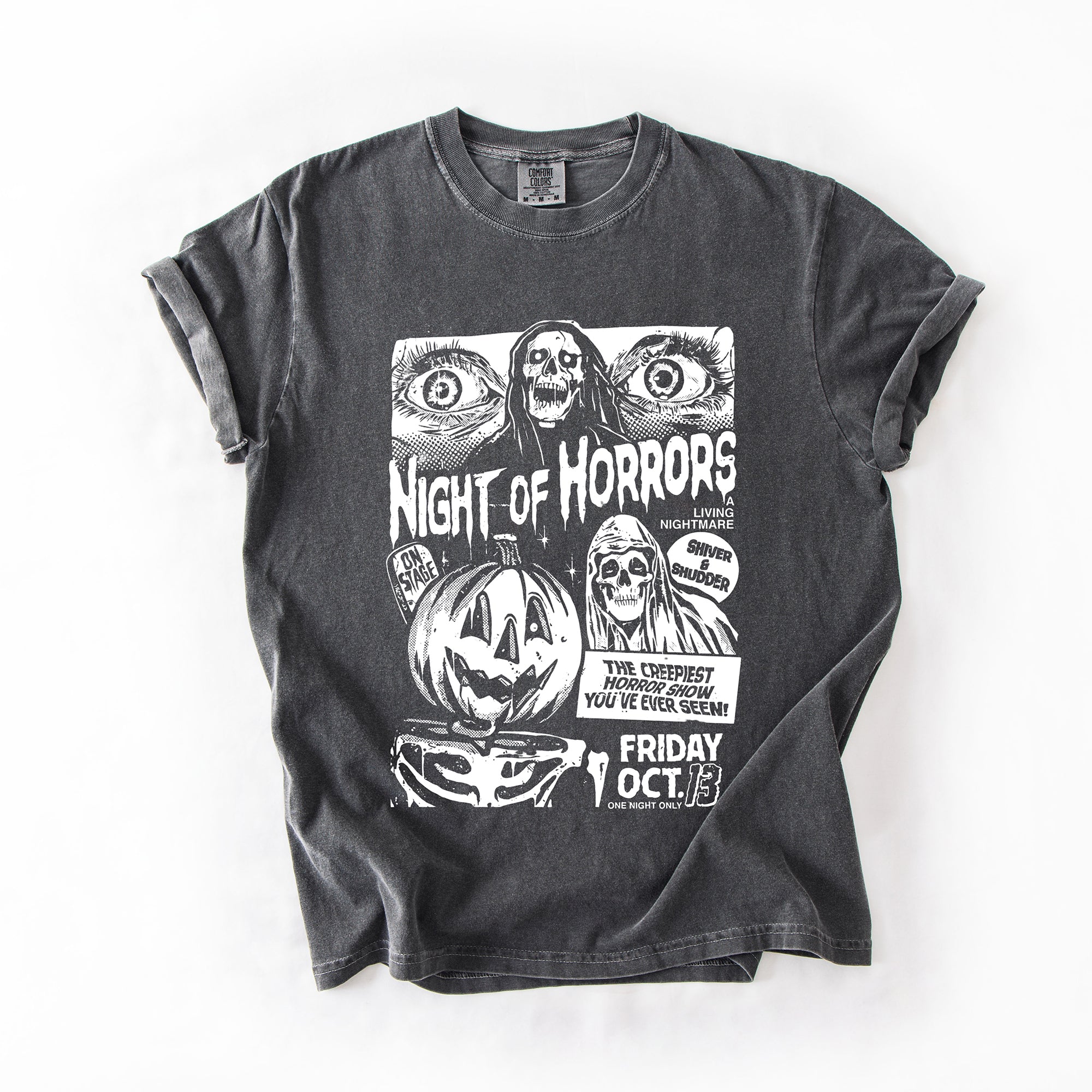 Night Of Horrors Halloween Spooky Scary Witch Midnight Monster Mash Edition Comfort Colors Tee