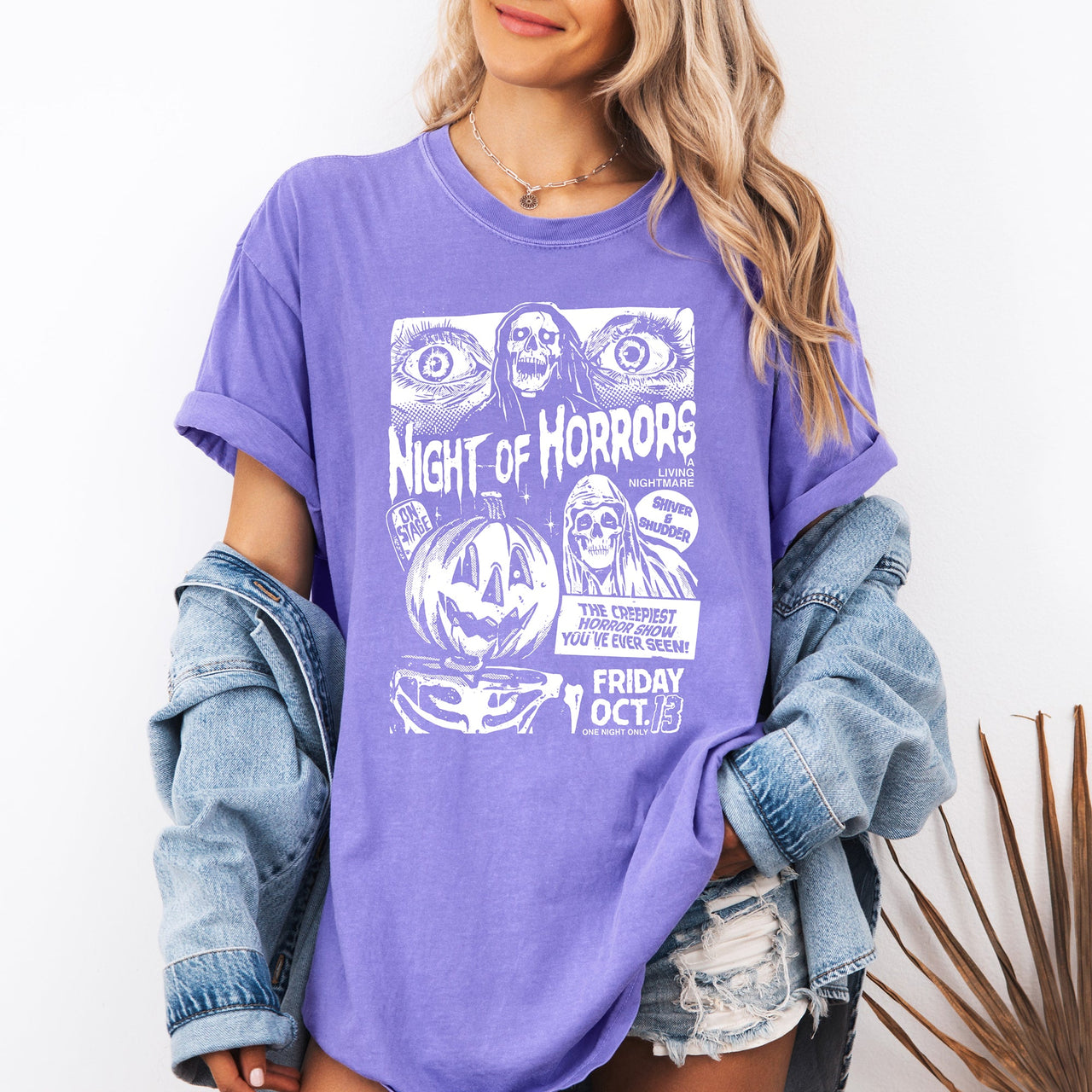 Night Of Horrors Halloween Spooky Scary Witch Midnight Monster Mash Edition Comfort Colors Tee