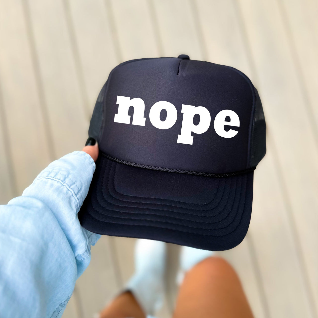 Nope Sassy Funny Attitude No Filter Always Authentic Bold Expression For Real Crew Trucker Hat