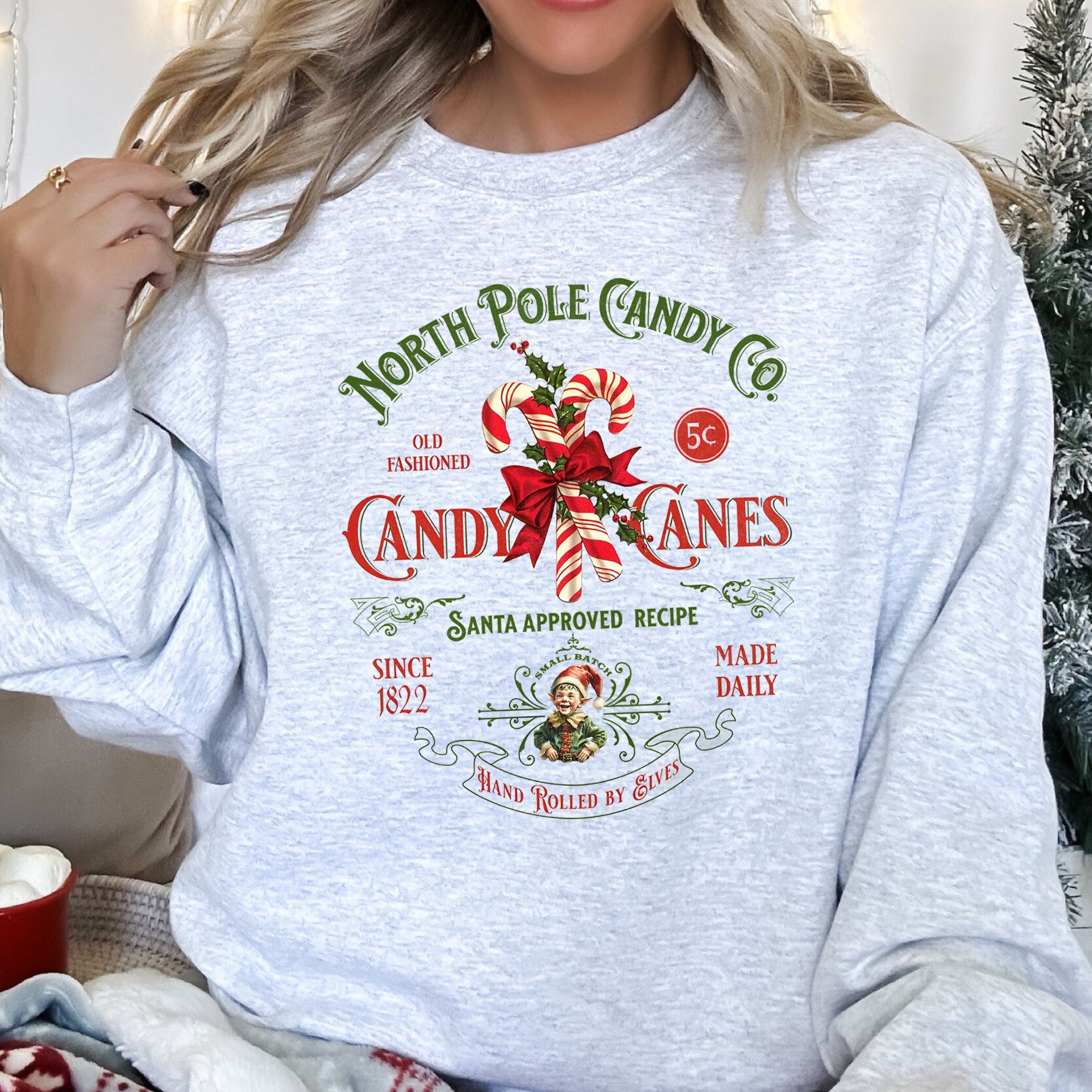 North Pole Candy Company Christmas Collection Festive Holiday Treats Theme Sweatshirt