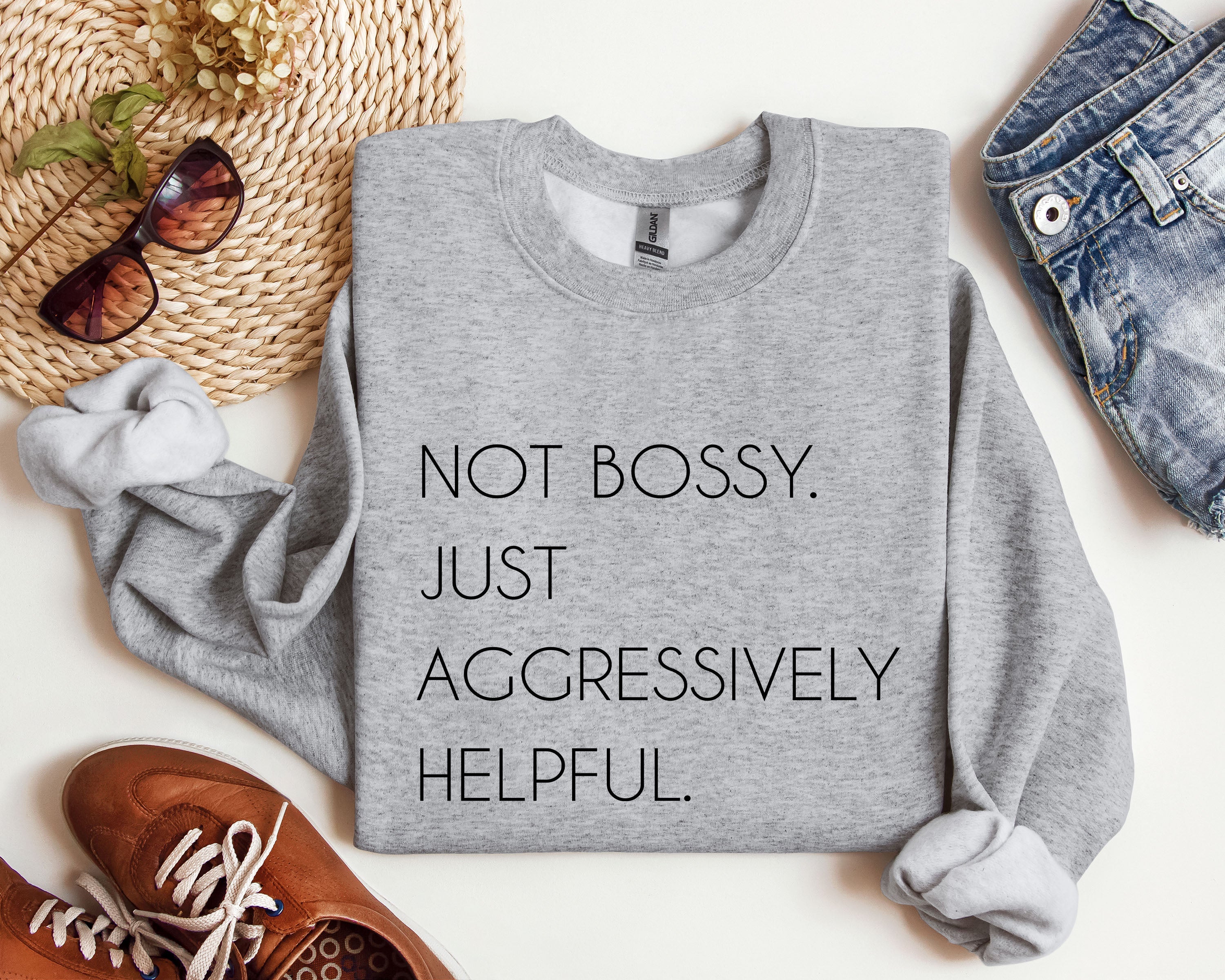 Not Bossy Funny Sarcastic College Humor Whimsical Academic Attitude Campus Life Student Humor Sweatshirt
