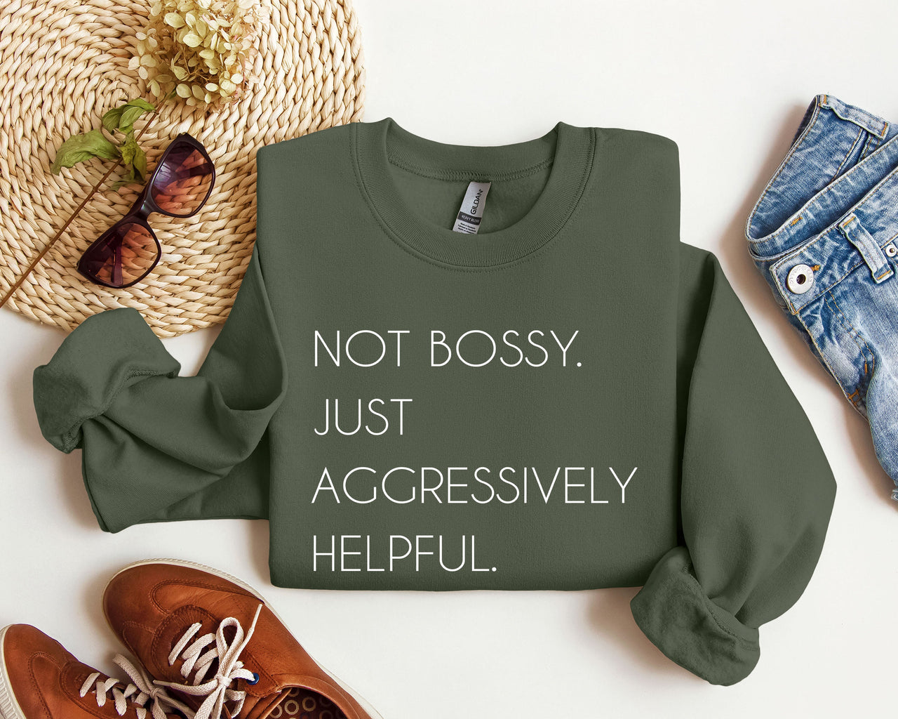 Not Bossy Funny Sarcastic College Humor Whimsical Academic Attitude Campus Life Student Humor Sweatshirt