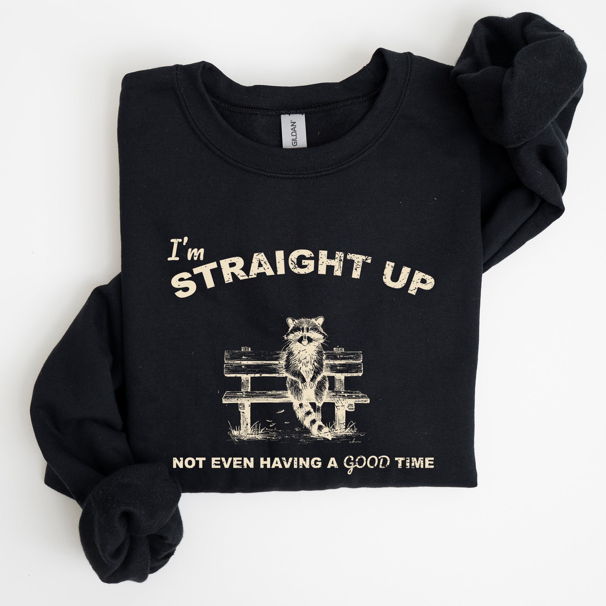 Not Having A Good Time Raccoon Meme Expression Of Internet Humor Edition Sweatshirt