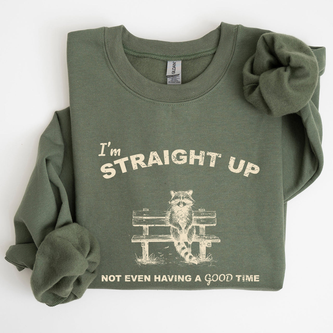 Not Having A Good Time Raccoon Meme Expression Of Internet Humor Edition Sweatshirt
