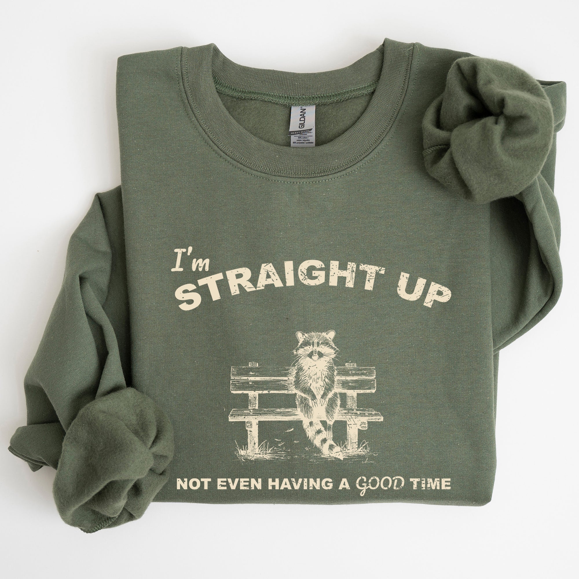 Not Having A Good Time Raccoon Meme Expression Of Internet Humor Edition Sweatshirt