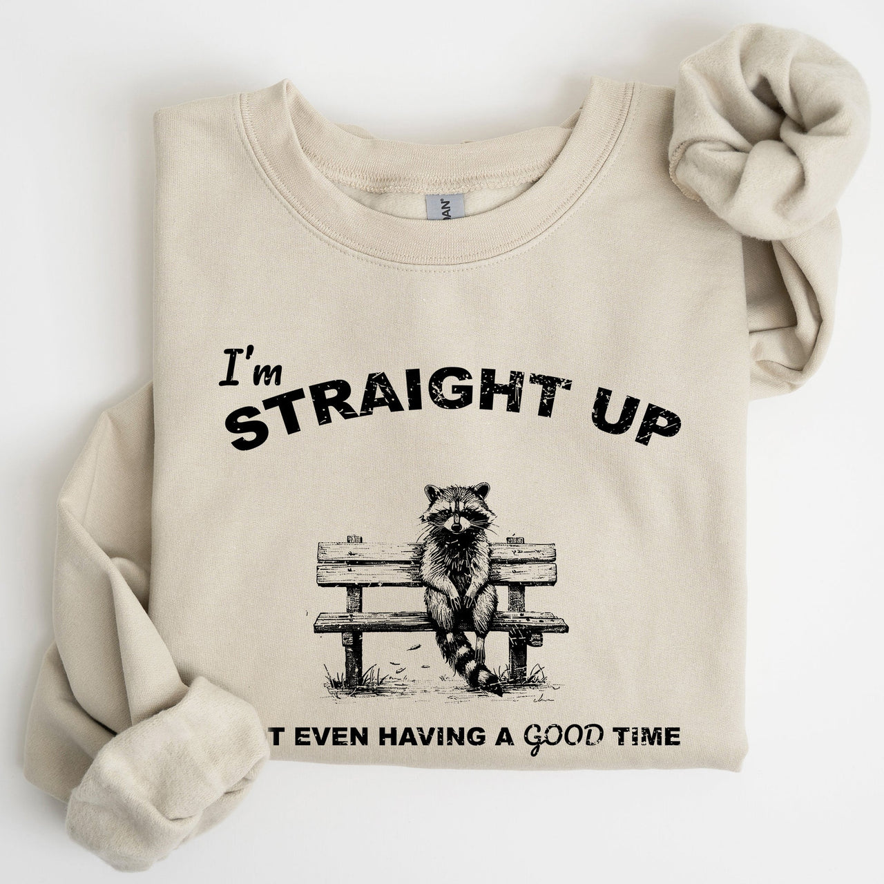 Not Having A Good Time Raccoon Meme Expression Of Internet Humor Edition Sweatshirt