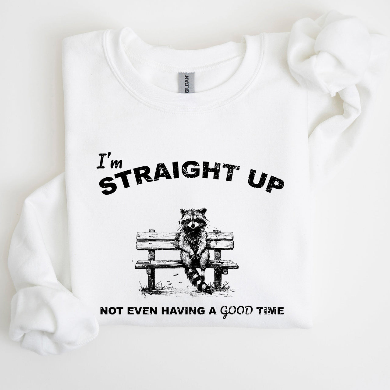 Not Having A Good Time Raccoon Meme Expression Of Internet Humor Edition Sweatshirt
