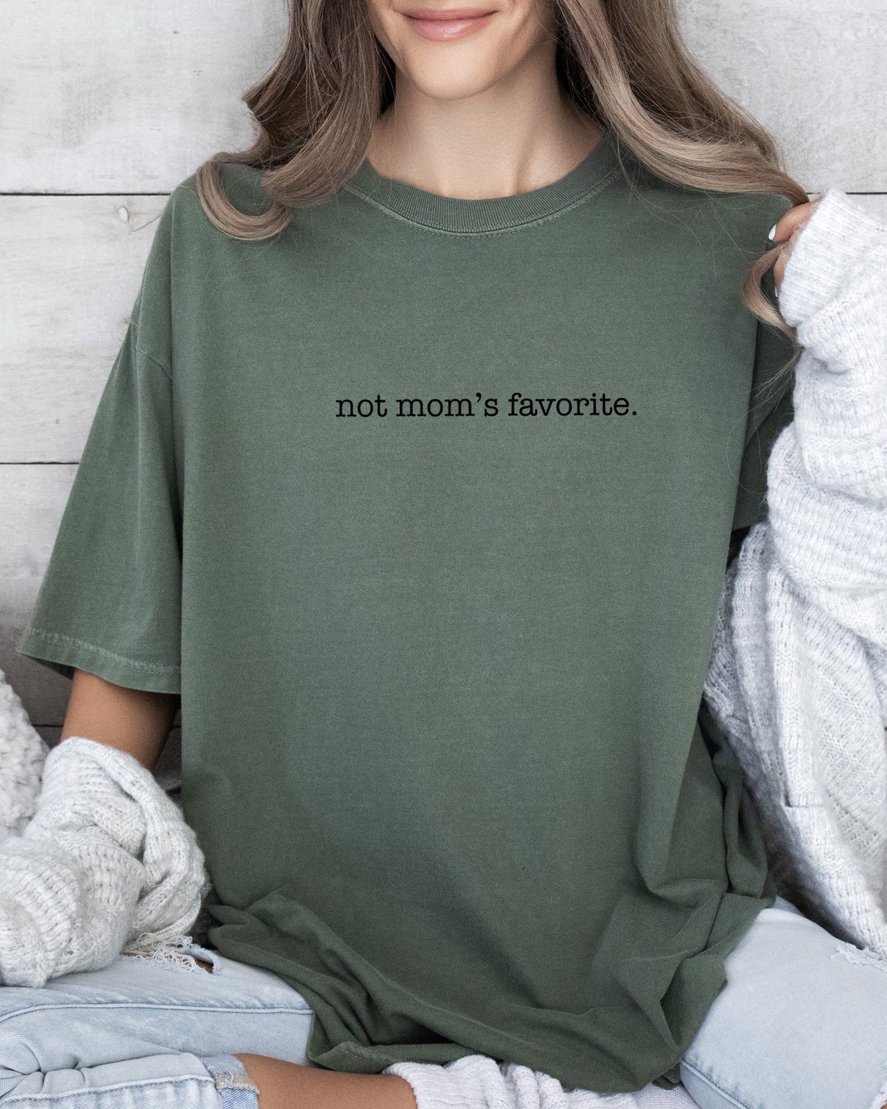 Not Mom's Favorite Siblings Brother Sister Humorous Quote Family Reunion Edition Comfort Colors Tee