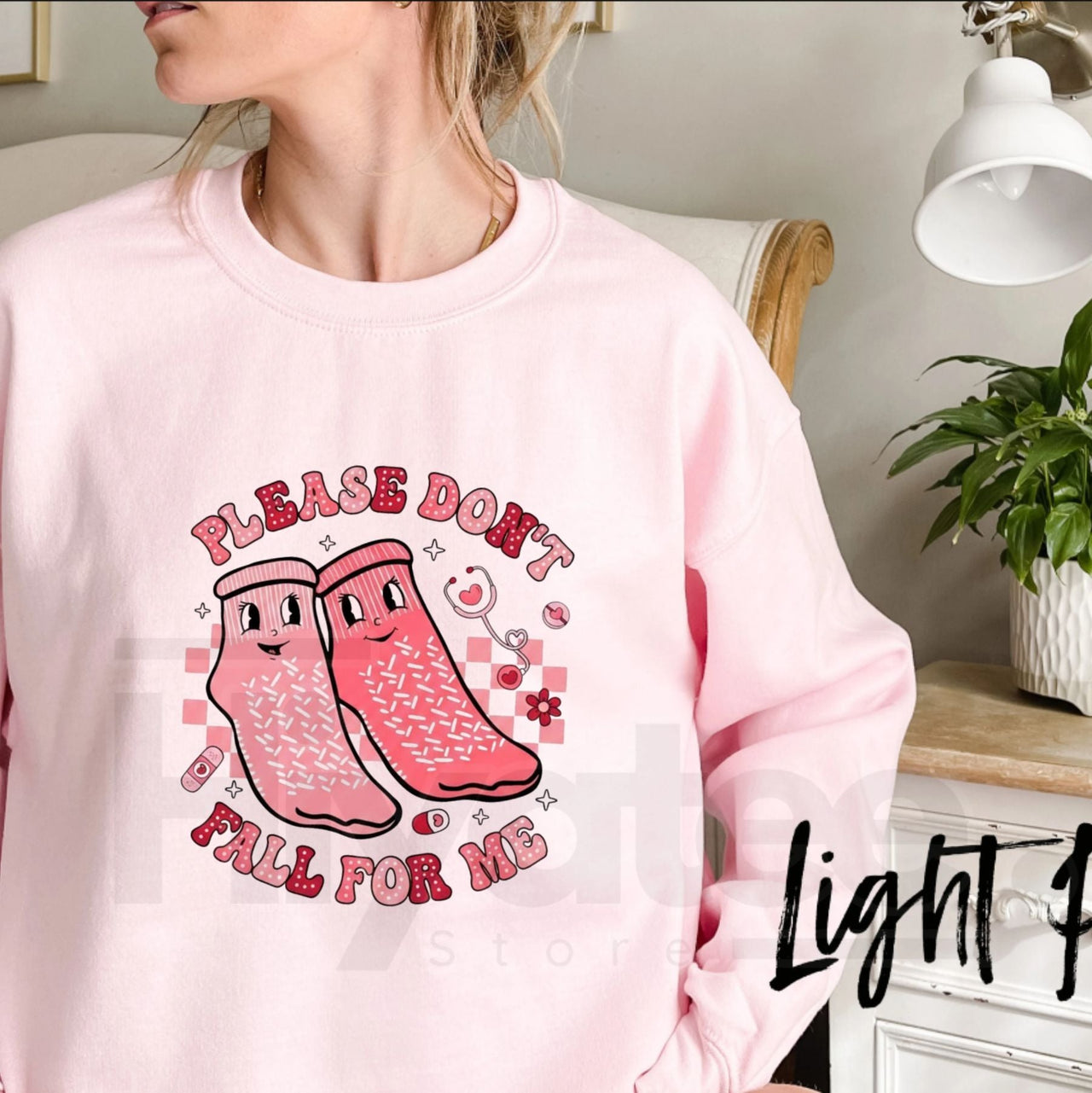 Nurse Valentine's Day Sweatshirt: Please Don't Fall For Me Funny Crewneck
