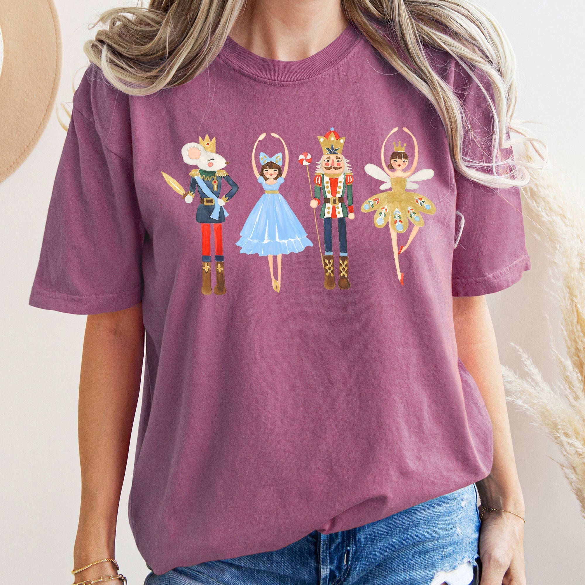 Nutcracker Ballet Christmas Ballerina Dance Art Illustration Design Graphic Comfort Colors Tee