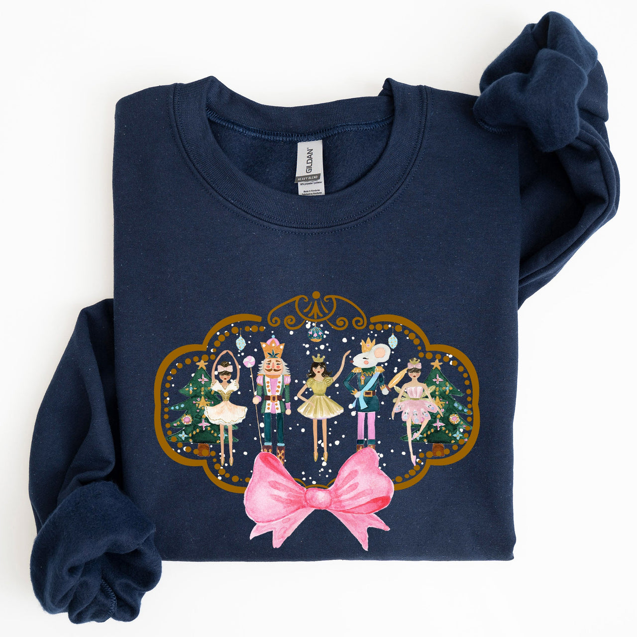 Nutcracker Christmas Bow Sugar Plum Fairy Noel Santa Winter Ballerina Xmas Ballet Sweatshirt