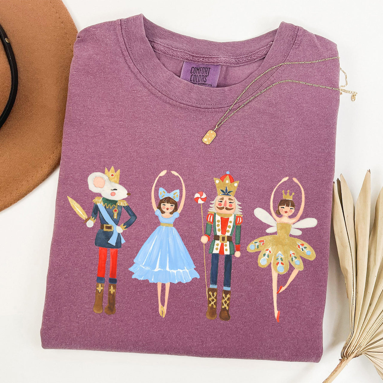 Nutcracker Christmas Sugar Plum Fairy Noel Santa Winter Ballerina Xmas Ballet Comfort Colors Tee