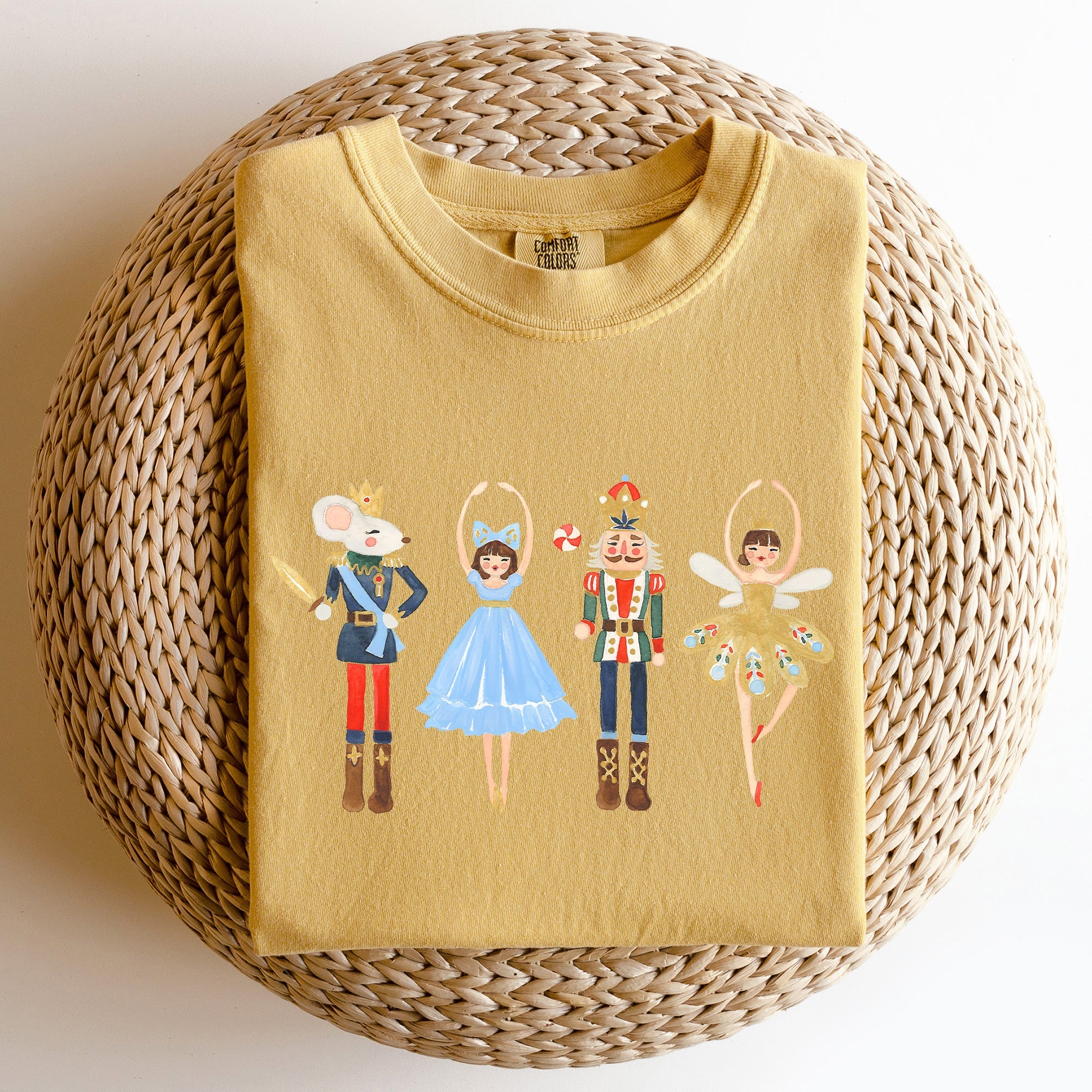 Nutcracker Christmas Sugar Plum Fairy Noel Santa Winter Ballerina Xmas Ballet Comfort Colors Tee