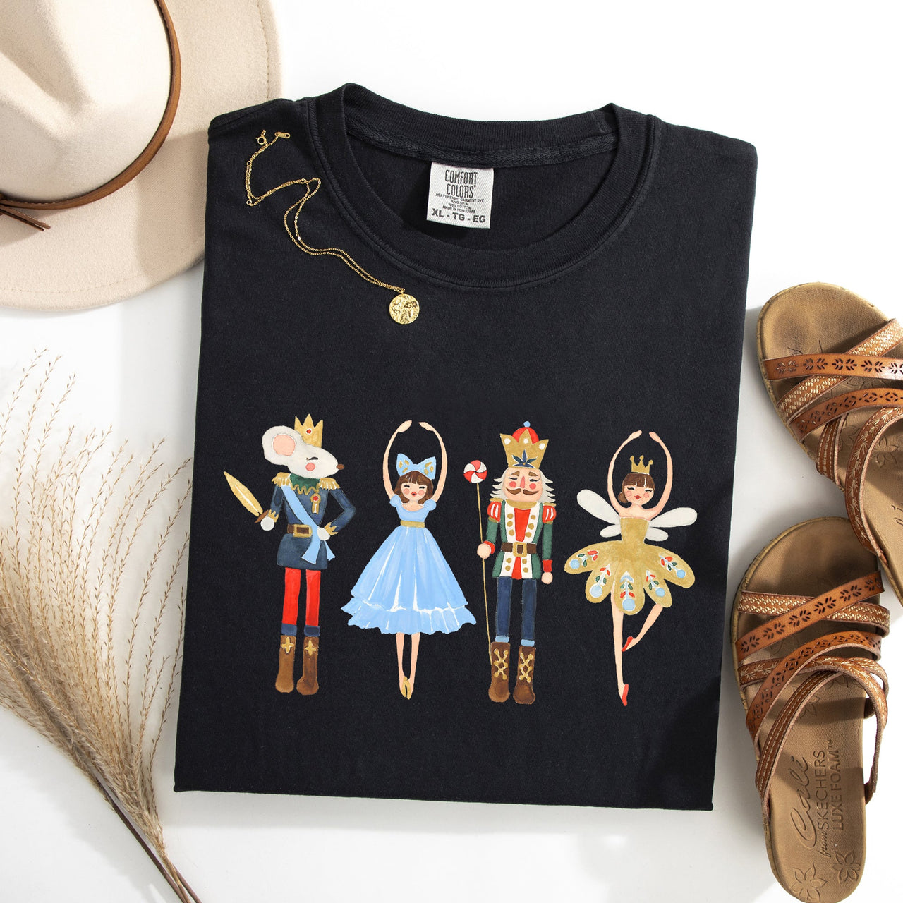 Nutcracker Christmas Sugar Plum Fairy Noel Santa Winter Ballerina Xmas Ballet Comfort Colors Tee