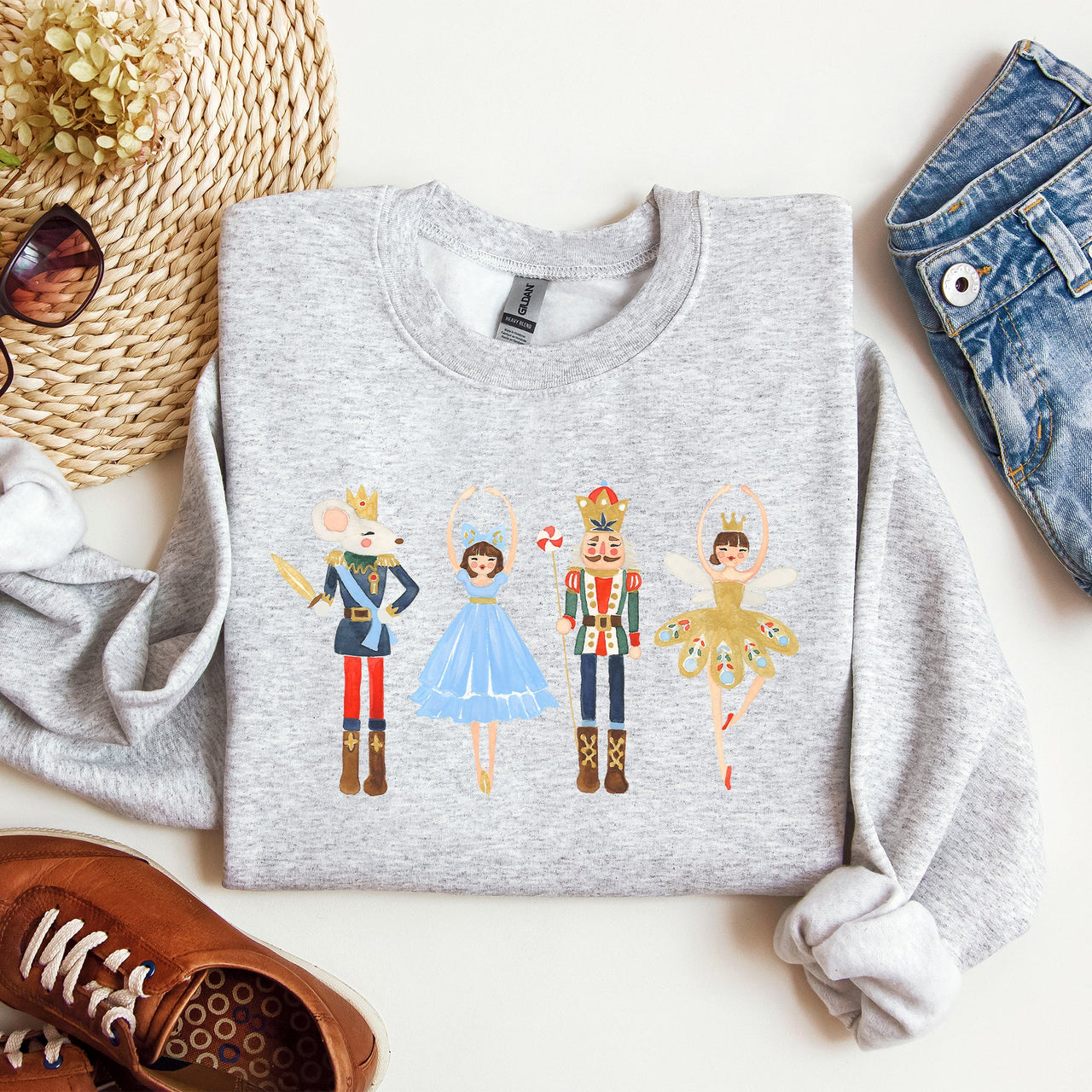 Nutcracker Christmas Sugar Plum Fairy Noel Santa Winter Ballerina Xmas Ballet Sweatshirt