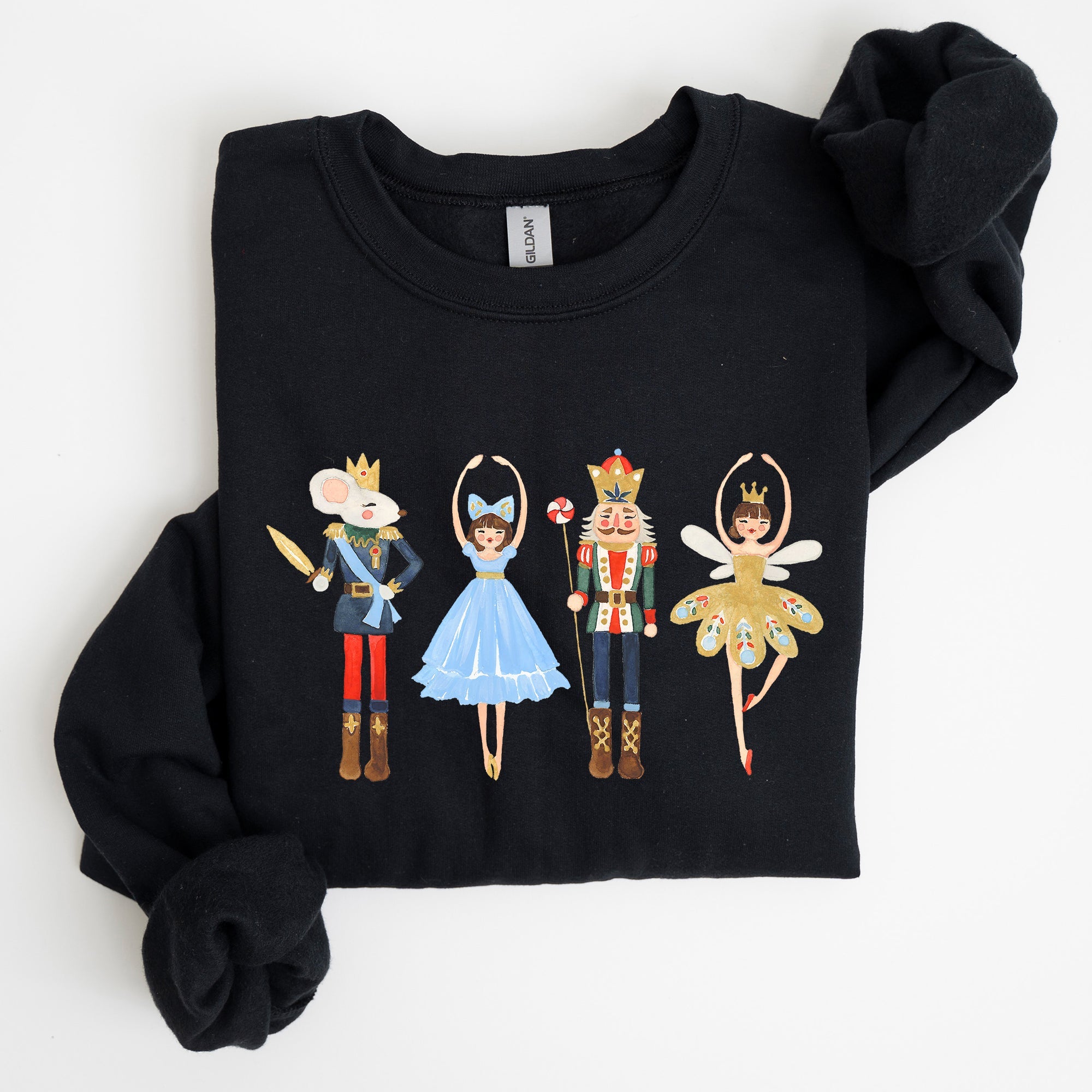 Nutcracker Christmas Sugar Plum Fairy Noel Santa Winter Ballerina Xmas Ballet Sweatshirt