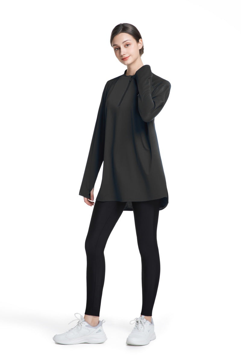 Quick-Dry Activewear with Thumb Holes Sports Top (MS289)