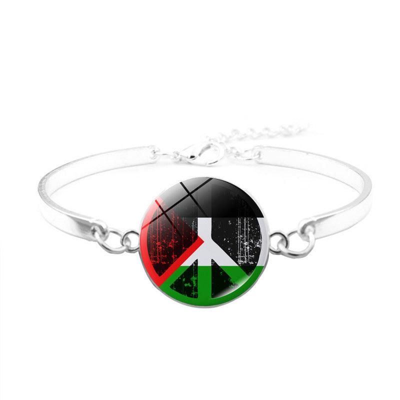 Free Palestine Bracelet | Palestinian Flag Keffiyeh Bracelet (MAC081)
