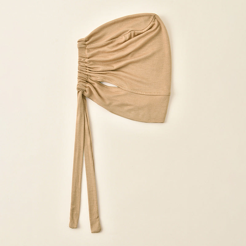 Mercerized Cotton Tie-Back Under Cap with Ear Openings(MH204)