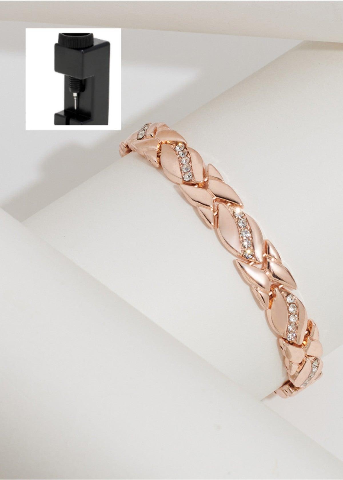 MAC083 Leaf Brushed Creative Magnet Bracelet