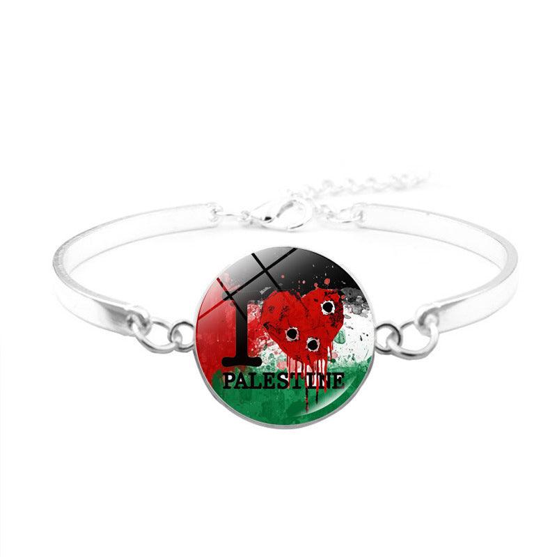 Free Palestine Bracelet | Palestinian Flag Keffiyeh Bracelet (MAC081)