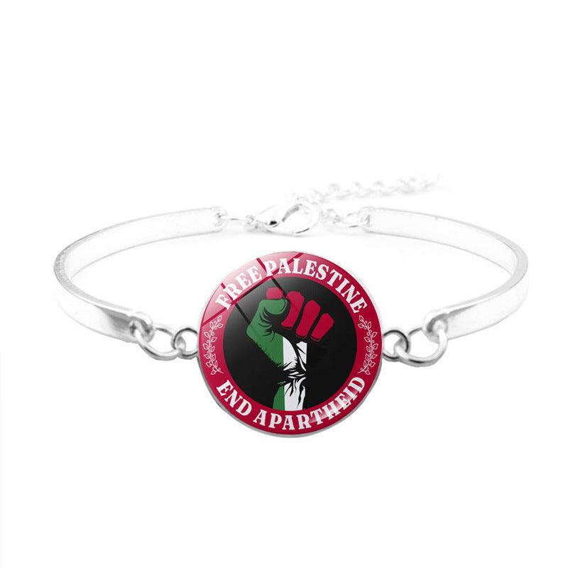 Free Palestine Bracelet | Palestinian Flag Keffiyeh Bracelet (MAC081)