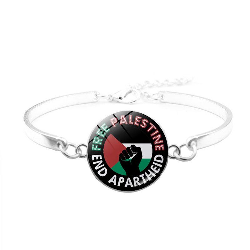 Free Palestine Bracelet | Palestinian Flag Keffiyeh Bracelet (MAC081)