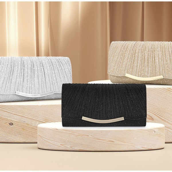 Women's Glitter Pleated Evening Clutch(MAC428)
